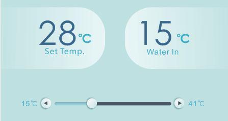 7. Innstilling av ønsket temperatur Innstilling av ønsket vanntemperatur