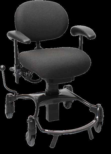 VELA Tango 100EF VELA Tango 100EF er en arbeidsstol med elektrisk seteløft, setetilt og ergonomisk sitteenhet.