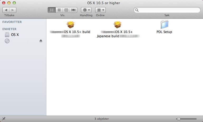 4 Dobbeltklikk på (Varenavn) OS X 10.5+.