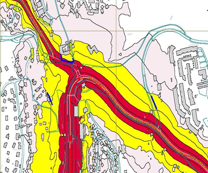 Støysonekart Anleggseiere anbefales å utarbeide støysonekart langs sine kilder beregningshøyde 4 mot.