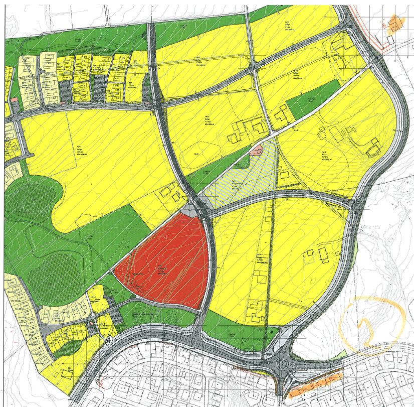 Tilkomstvei Felt C Busstrasé Ny ringvei Tananger Ring Figur 2: Plassering av felt C ifht. omgivelser 1.2 STØYKILDER OG SKJERMING Tananger Ring og ny ringvei er viktige støykilder i reguleringsområdet.