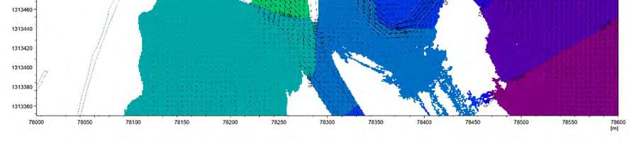 Figur 5-9 Simulert flomutbredelse for Q200 og 121.50 m Mjøsa vannstand, eksisterende forhold.