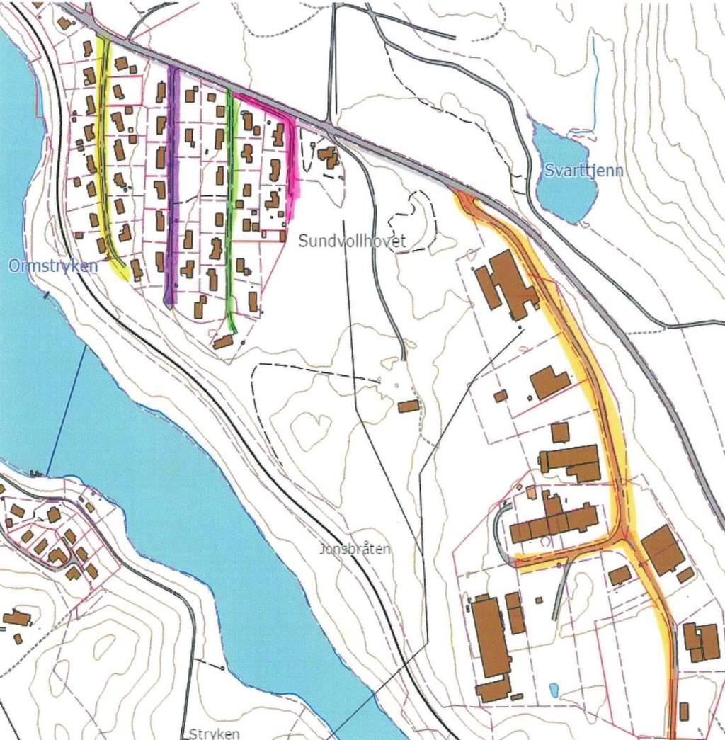 15 12 14 13 11 11: Sundvollhovet Veien går fra Fv. 280 til Sundvollhovet industriområde. Navnet er godt kjent og innarbeidet for område. Det er i tillegg skiltet med «Sundvollhovet» fra Fv.
