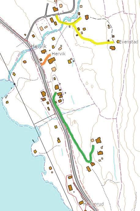 36: Håkonsrud Veien tar av fra Fv. 280 til eiendommer utskilt fra eiendommen Håkonrud.