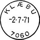 Stempel nr. 2 Type: I Utsendt 20.01.1859 KLÆBO Innsendt 23.02.1891 Registrert brukt 17-10-1882 EE Stempel nr.