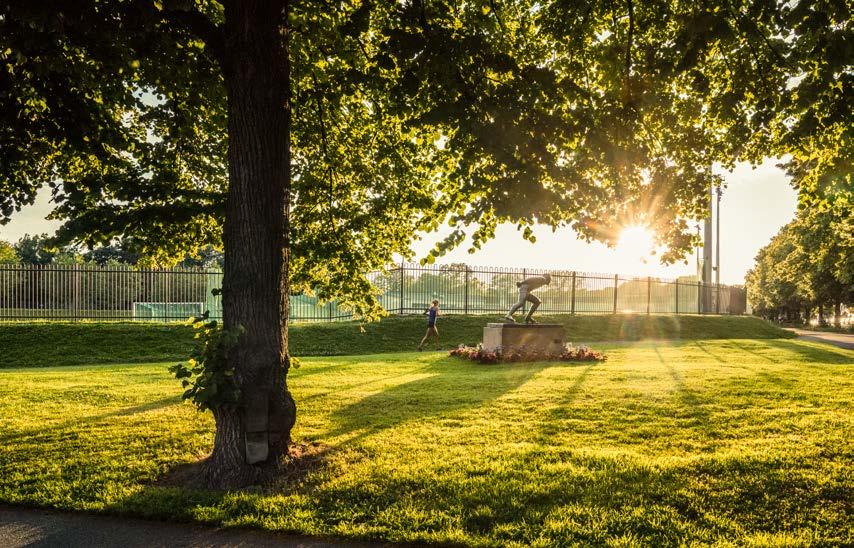 Hvis du heller ønsker å utnytte den friske luften utendørs vil en joggetur i Frognerparkens frodige natur være et