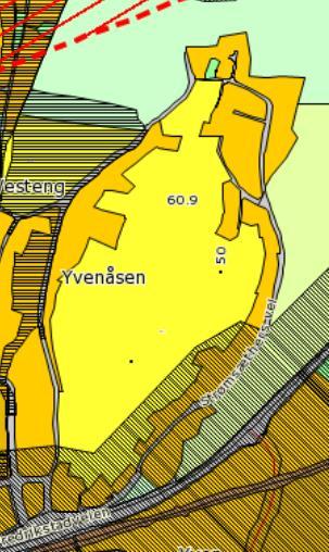 2.7 Yvenåsen Området på Yvenåsen som er avsatt til fremtidig boligbebyggelse er på ca 150 mål.