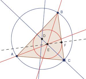 4.66 4.74 C. 1,5 L 4.75 C. 5,64 m3 4.76 Alle syv kulene er 1077 cm3 b 398,8 cm3 Sentrum til omskreven sirkel (D) finnes i skjæring mellom midtnormlen til sidene (blå linjer).