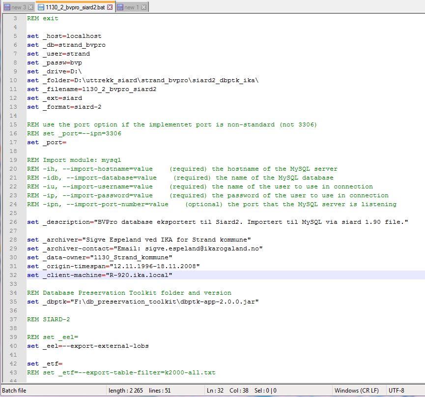 Database Preservation Toolkit Produserer siard 2.0 filer Gratis programvare utviklet av et EU finansiert prosjekt. Kan lastes ned på EU prosjektets webside eller få en kopi av IKA.