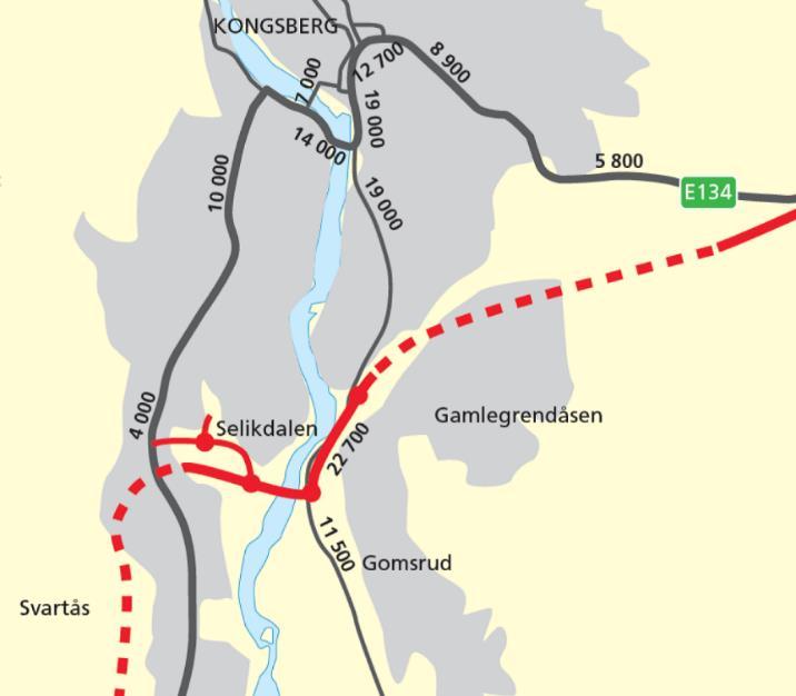 40 til Sellikdalen (figur 6-1). De foreslåtte trafikkreduserende tiltakene som er beskrevet i planen for Bergmannsgata (kapittel 5.3) kan redusere gjennomgangstrafikken ytterligere.