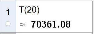 L v 1 v T ( ) v 1 1000000 1,035 1 1,035 T ( ) 1,035 1 1000000 0,035 1,035 T ( ) 1,035 1 35000 1,035 T ( ) 1,035 1 b) Bruk graftegner til å tegne grafen til T for 1 Tegner grafen i