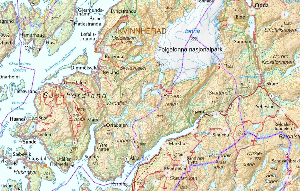 Analyseområde nr. 15. Areal 3 (jf. figur 1). Friluftsliv. På austsida av Matersfjorden er området «Fjellhaug» (Områdetype: Utfartsområde) verdisatt som regionalt «Viktig».