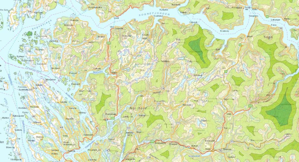 Kart 21 Arealindikatoren for inngrepsfri natur innanfor analyseområde nr. 18 (INONversjon 1.1.2013). Kartgrunnlag: Mdir, naturbase.no.