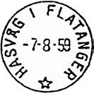 1928 HASVÅG I FLATANGER Innsendt Stempel nr. 6 Type: I22 Fra gravør 07.08.