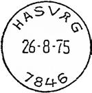 1975 HASVÅG Innsendt 7846 Registrert brukt fra 25-7-77 TK til 31-10-97 VG Stempel nr.