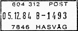 1921, Poståpneriet 7834 UTVORDA ble nedlagt 30.11.1968. Stempel nr.