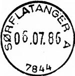 Utsendt SØRFLATANGER LP A Innsendt 7844 Registrert brukt fra 29.04.92 HLO til 27.05.