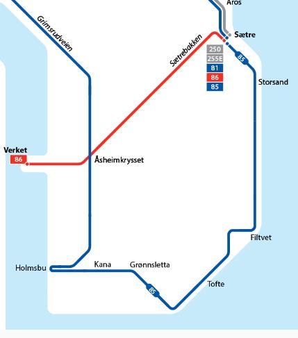 Trase forutsettes nærmere avklart i forbindelse med regulering. Gang- og sykkelveier og eventuelt behov for busslommer som betjener området forutsettes avklart i forbindelse med detaljregulering.