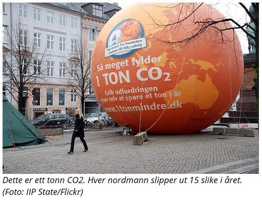 Denne ballongen tilsvarer størrelsen på ett tonn CO2.