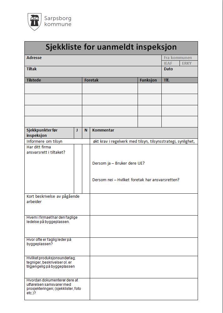 Sjekkliste for