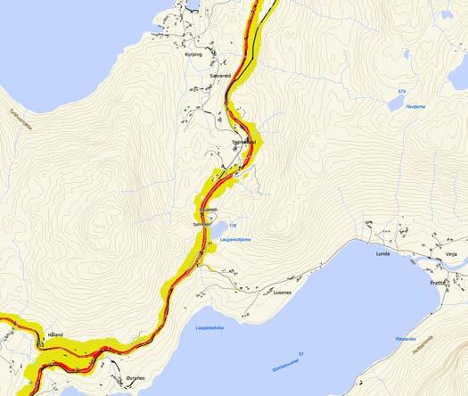 2.3.4 Støy Delar av planområdet ligg under gul og raud støysone frå E134.