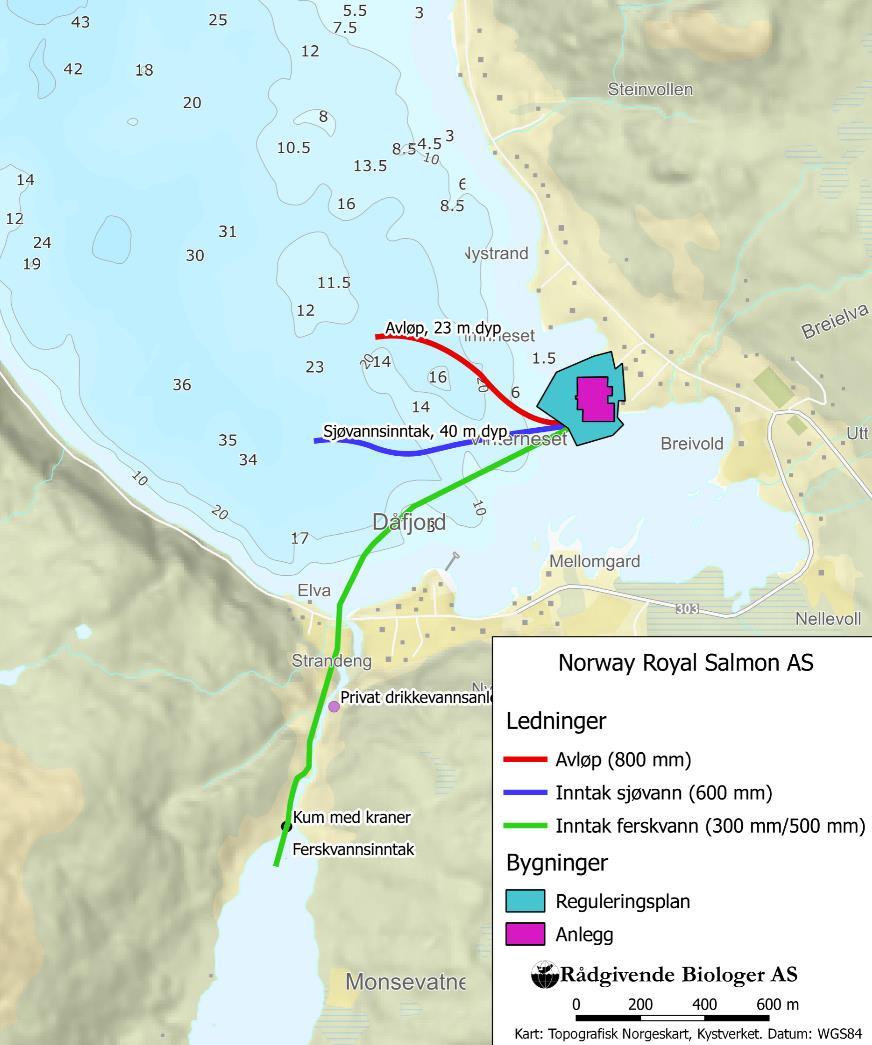 DÅFJORD ANLEGGET Norway Royal Salmon AS (NRS) ønsker å etablere et nytt settefisk- og postsmoltanlegg i Dåfjorden i Karlsøy kommune i Troms, for på den måten kunne levere lokal smolt til sine anlegg