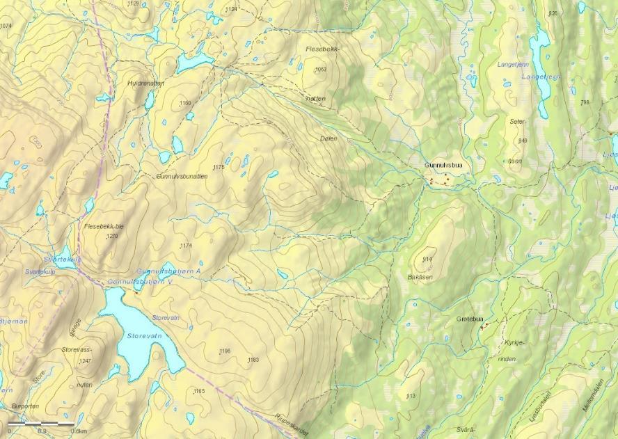 Langevann/Storevann Litt om de enkelte vann Innsjønummer (nve) 12488 og Notodden Høyde over havet 1138 Overflateareal 0,24