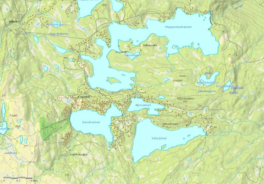 Sandvatnet Innsjønummer (nve) 403 Høyde over havet 602 Overflateareal 0,46 km 2 5 meter Fisken i Sandvatnet er i godt hold og av god kvalitet.