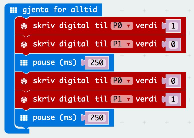 Vi kobler en motstand på ca.