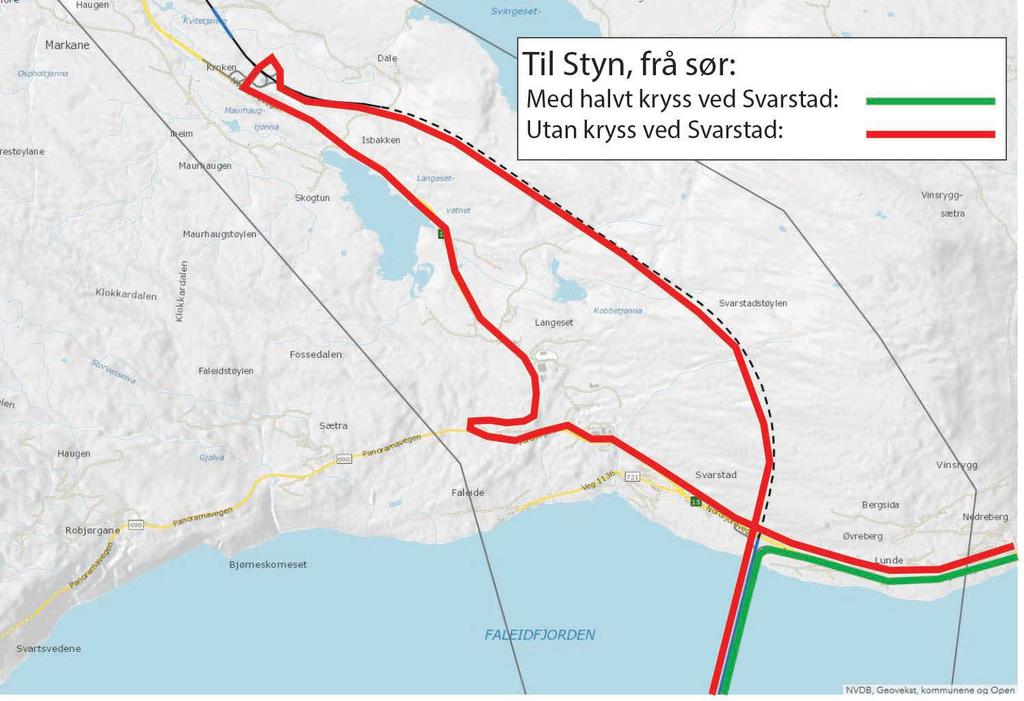 Sørvendt kryss ved Svarstad Avstand til Stryn Sørvendt kryss ved Svarstad gir 9-12 min.