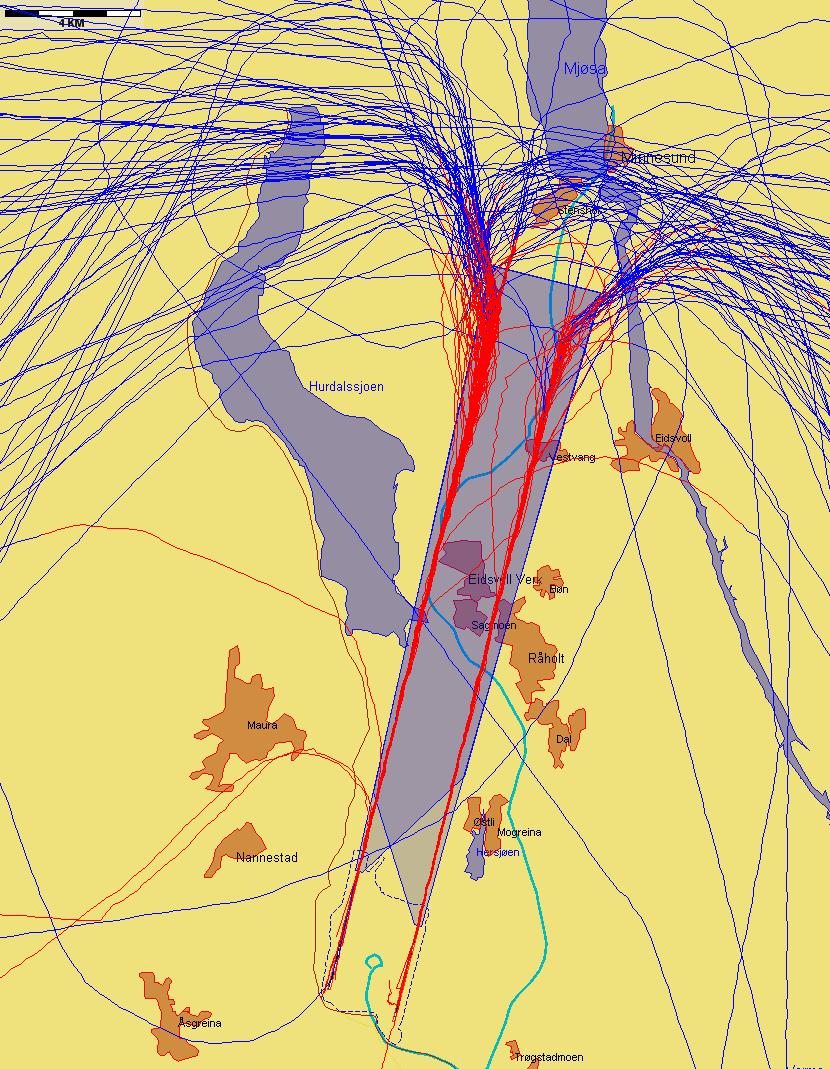 Jetflylandinger fra nord med sen tilslutning til ILS-glidebanen Figur 7.