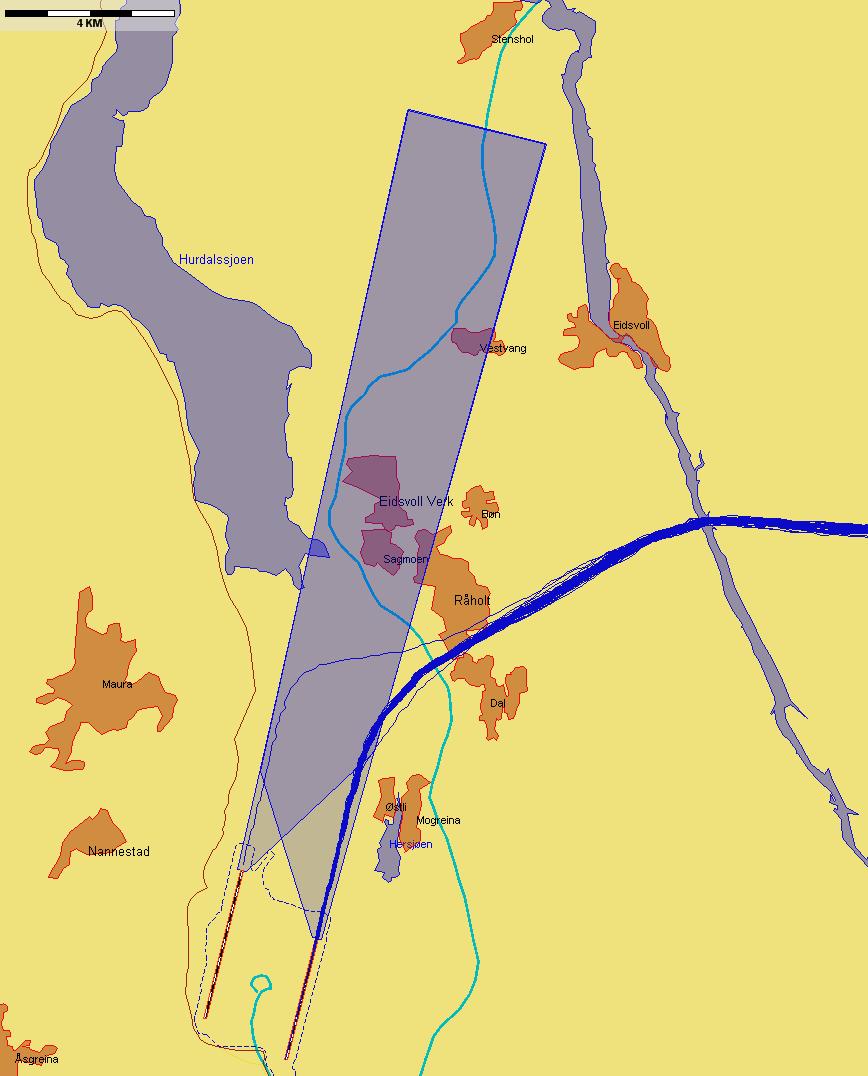 9.3.4 Kurvede landinger, traséutskrifter Følgende traséutskrifter viser landingene for de ulike kurvede innflygingene til Oslo Lufthavn, Gardermoen for gjeldende