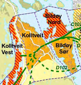 Tilgangen til friområda omkring er noko hindra av eksisterande vegar som barriere. Området har også eit friluftsområde internt, avsett i kommuneplanen.