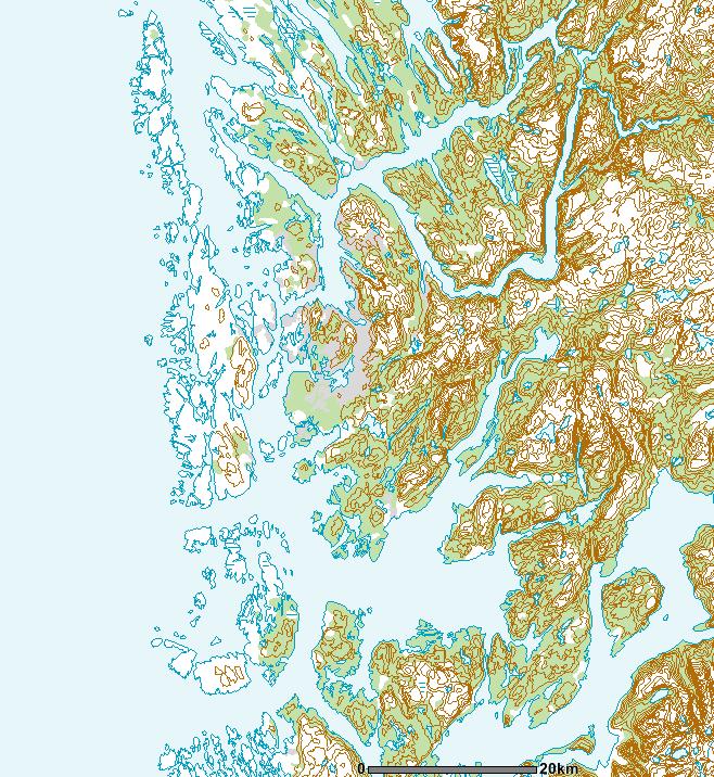 3.5 Vindens påverknad på forureininga 3.5.1 Vind i området Høgda på topografien i området kan karakteriserast med at mot aust ligg Bergensfjella og mot vest eit belte av øyar i nær nord-sør-retning.