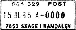 Stempel nr. D1 Type: DN Utsendt?? LITRA M SKAGE I NAMDALEN Inns.?? Stempel nr. D2 Type: DN Utsendt?? LITRA C SKAGE I NAMDALEN Inns.?? Registrert brukt 10.12.82 HLO Stempel nr.