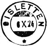ØISLETTEN ØYSLETTA ØISLETTEN poståpneri opprettet fra 01.07.1889. Navneendring til ØYSLETTA fra 01.10.1921.