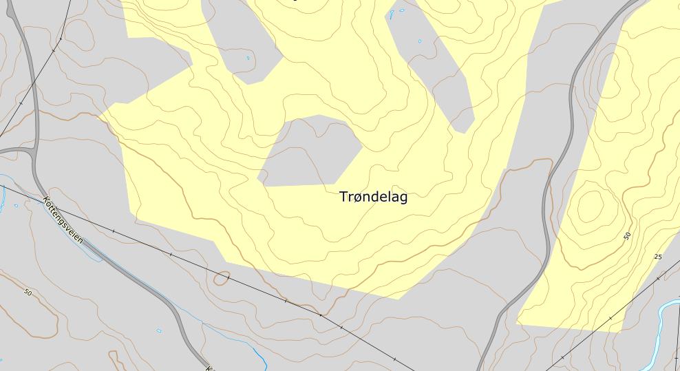 ROS-ANALYSE 9 (15) 2.3 Vurdering av tema 2.3.1 Radon Deler av planområdet består av moderat til lav aktsomhetsgrad for radon. Gule områder i figur 3 viser aktsomhetsområdet for radon.