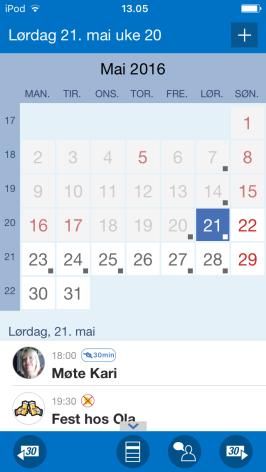 14.1.1 Visning Aktivitetene i Kalendervinduet kan vises i en liste, mot en tidssøyle, med ukevisning eller månedsvisning.