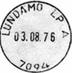 ? LUNDAMO 1 Innsendt?? 7094 Registrert brukt fra 10-11-80 BM til 23-4-01 IWR Stempel nr.