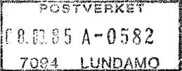 Stempel nr. 17 Type: I24 Utsendt?? LUNDAMO LP B Innsendt?? Registrert brukt fra 03.03.99 BW til 13.09.01 IWR Stempel nr.