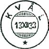 1882 KVAAL Innsendt 23.01.1928 Registrert brukt fra 2 VIII 83 KLV til 28 IX 25 KLV Stempel nr.