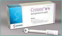 tablett/gel, naturlig progesteron 90-100 μg Gis daglig fra uke 16-34