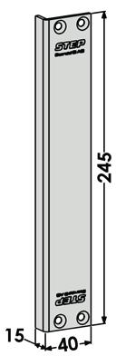 L-jern i rustfritt stål til STEP 60 Silent Artikelnr. Betegnelse Mål Leppemål ST6553 Stolpe L-jern, venstre/høyre.