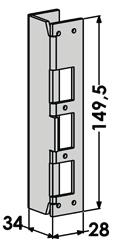 Venstre/høyre. 149,5x28x34 ST6537 Vinklet mekanisk sluttstykke med runde hjørner, som tilsvarer SST6515, venstre/høyre.
