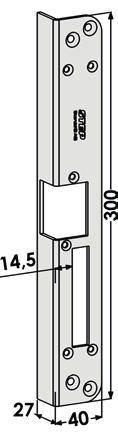 300x40x27 15 mm ST184-B Vinklet stolpe høyre, for hakereilelås for Connect/Modul.