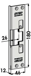 200x40x15 15 mm ST3526V Vinklet stolpe tilsvarende sikkerhetssluttstykke 1887-2.