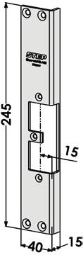 245x40x15 15 mm ST9507 Vinklet stolpe tilsvarende sikkerhetssluttstykke 1887-1.