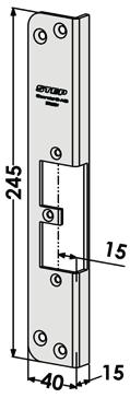 200x40x15 15 mm ST9518H Vinklet stolpe høyre. 245x40x15 12 mm ST9518V Vinklet stolpe venstre.