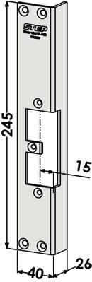 245x40x26 15 mm ST9536H Vinklet stolpe høyre tilsvarende ST4003-12.