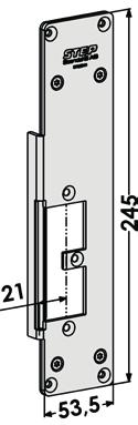 Stolpe for utskifting fra Modul fallelås til Connect fallelås med eksiterende uttak i karmen for STEP 60 Silent og stolpe ST6502 (Sapa 2074), for høyrehengslet dør.